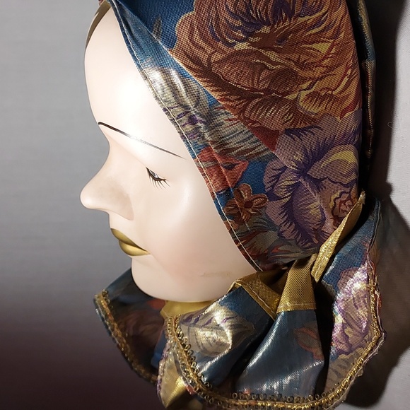 Vintage Stuffed Carnival Ceramic Wall Face Mask Stuffed - Picture 6 of 7